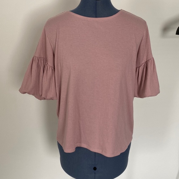 Mauve Bubble Sleeve Top - Picture 1 of 4